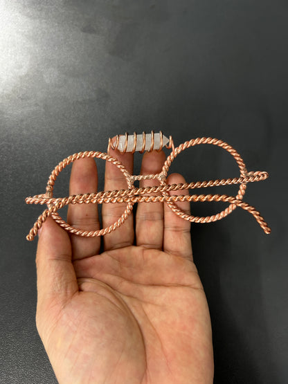 Twisted copper wire tensor glasses white quartz sacred geometry EMF tool